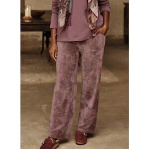 J. Jill Pure Crushed Velvet Velour Wide Leg Pants Rose Taupe Size XL